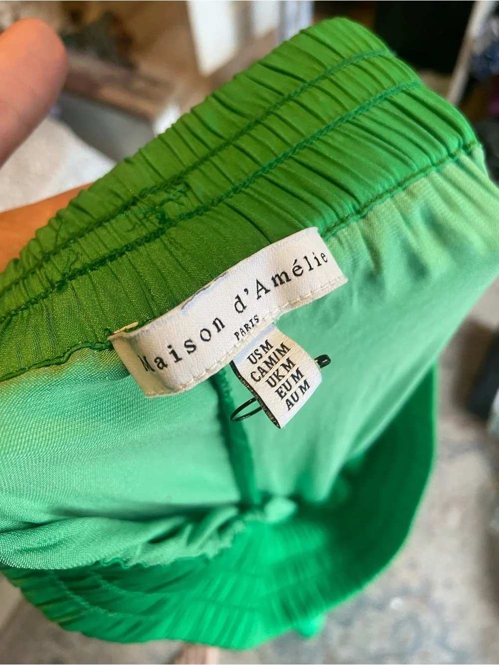 Maison d’ Amelie Wide-Leg Drawstring Pants in Green - Women's Comfort Style - Picture 5 of 5